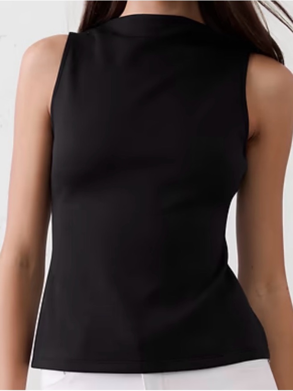Banana Republic Factory High-Neck Sleeveless Soft-Touch Top in Black M